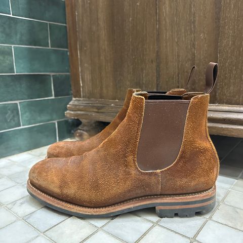 View photo of Grant Stone Chelsea Boot in C.F. Stead Dark Oak Roughout