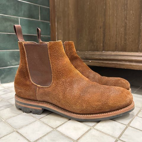 View photo of Grant Stone Chelsea Boot in C.F. Stead Dark Oak Roughout