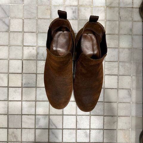 View photo of Grant Stone Chelsea Boot in C.F. Stead Dark Oak Roughout