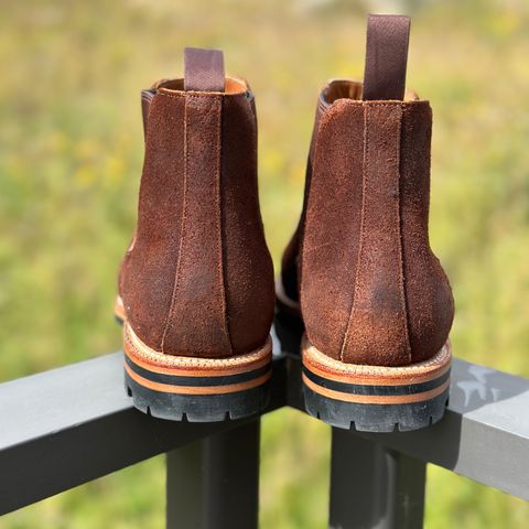 View photo of Grant Stone Chelsea Boot in C.F. Stead Dark Oak Roughout