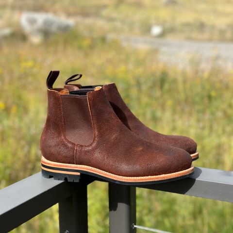 Grant Stone Chelsea Boot in C.F. Stead Dark Oak Roughout