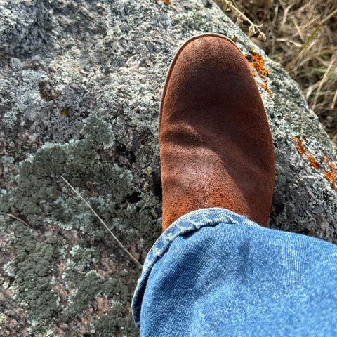 View photo of Grant Stone Chelsea Boot in C.F. Stead Dark Oak Roughout