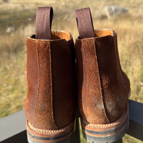 View photo of Grant Stone Chelsea Boot in C.F. Stead Dark Oak Roughout