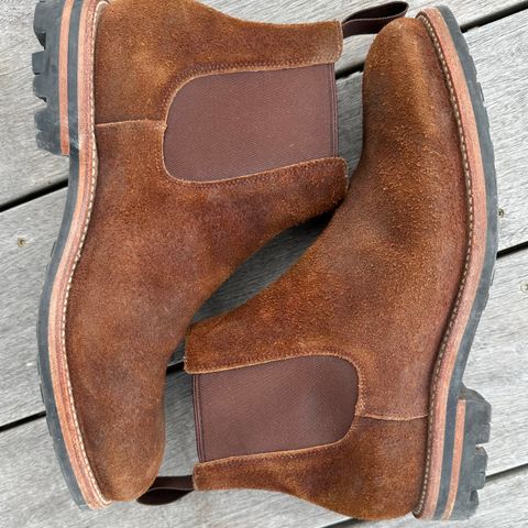 View photo of Grant Stone Chelsea Boot in C.F. Stead Dark Oak Roughout