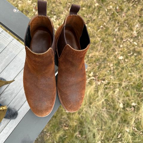 View photo of Grant Stone Chelsea Boot in C.F. Stead Dark Oak Roughout