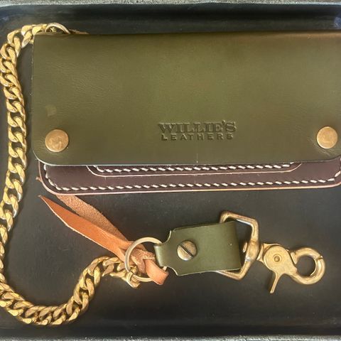 Willie's Handmade Boots Biker Wallet in Badalassi Carlo Oliva Minerva