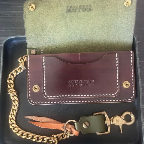 Willie's Handmade Boots Biker Wallet in Badalassi Carlo Oliva Minerva