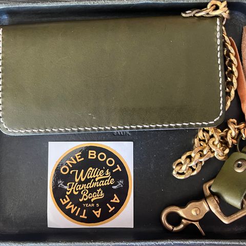 Willie's Handmade Boots Biker Wallet in Badalassi Carlo Oliva Minerva