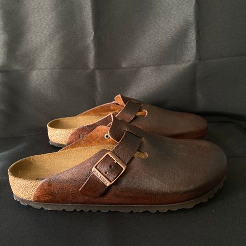 View photo of Birkenstock Boston in Mink Suede