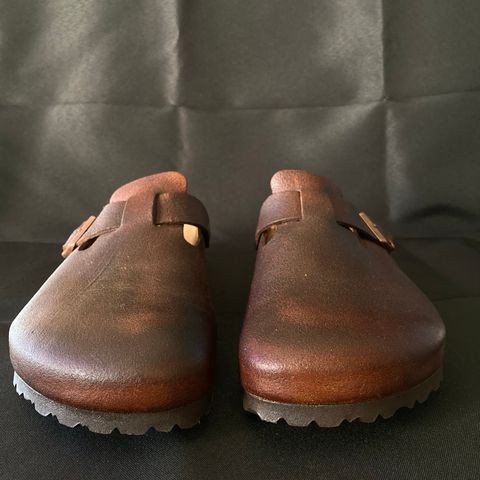 View photo of Birkenstock Boston in Mink Suede