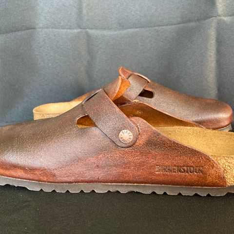 View photo of Birkenstock Boston in Mink Suede