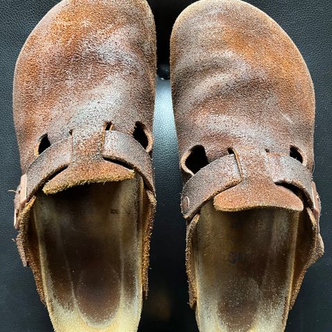 View photo of Birkenstock Boston in Mink Suede