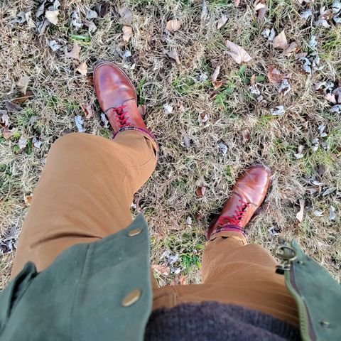 Allen Edmonds Higgins Mill in Horween Marbled Garnet Shell Cordovan