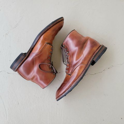 Allen Edmonds Higgins Mill in Horween Marbled Garnet Shell Cordovan