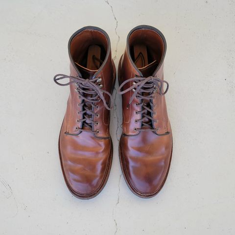Allen Edmonds Higgins Mill in Horween Marbled Garnet Shell Cordovan