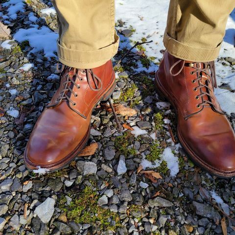 Allen Edmonds Higgins Mill in Horween Marbled Garnet Shell Cordovan