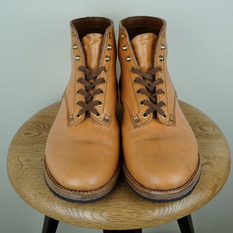 View photo of Self-Made Service Boot Model Stacy in Conceria Walpier Natural Buttero