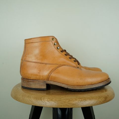 View photo of Self-Made Service Boot Model Stacy in Conceria Walpier Natural Buttero