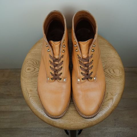 View photo of Self-Made Service Boot Model Stacy in Conceria Walpier Natural Buttero