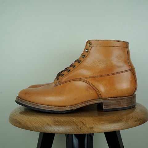 View photo of Self-Made Service Boot Model Stacy in Conceria Walpier Natural Buttero