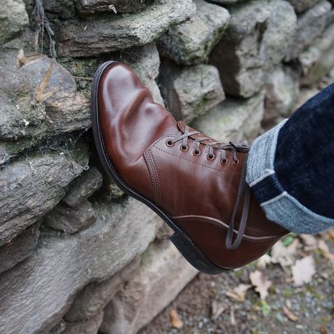 View photo of SKOOB M-43 Service Shoes in Brown Italian Horsebutt