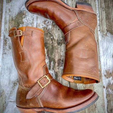 Clinch Engineer Boots 11-Inch Height in Natural Horsebutt