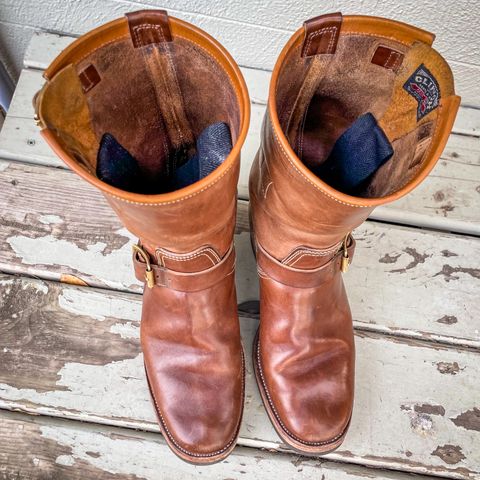 Clinch Engineer Boots 11-Inch Height in Natural Horsebutt