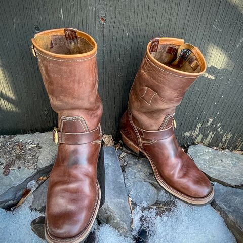 Clinch Engineer Boots 11-Inch Height in Natural Horsebutt