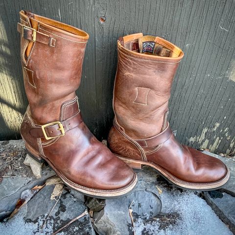 Clinch Engineer Boots 11-Inch Height in Natural Horsebutt