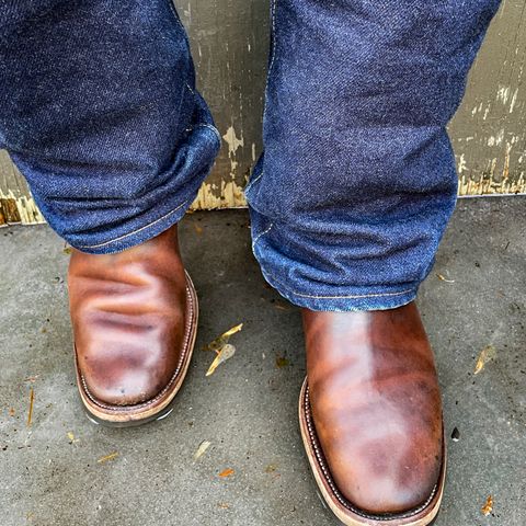 View photo of Clinch Engineer Boots 11-Inch Height in Natural Horsebutt