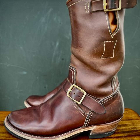 View photo of Clinch Engineer Boots 11-Inch Height in Natural Horsebutt