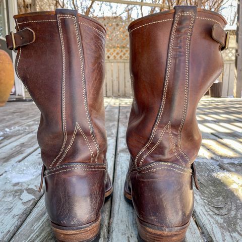 View photo of Clinch Engineer Boots 11-Inch Height in Natural Horsebutt