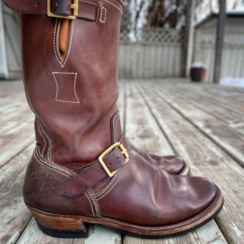 View photo of Clinch Engineer Boots 11-Inch Height in Natural Horsebutt