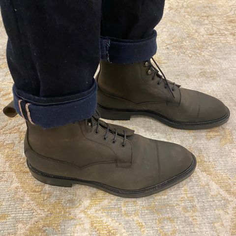 Edward Green Galway in Black Waxed Suede