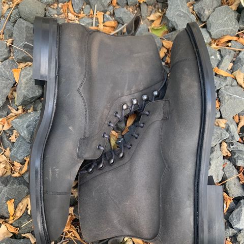 Edward Green Galway in Black Waxed Suede