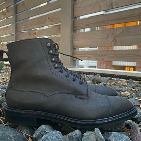 Edward Green Galway in Black Waxed Suede