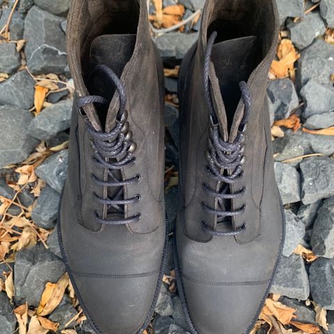 Edward Green Galway in Black Waxed Suede