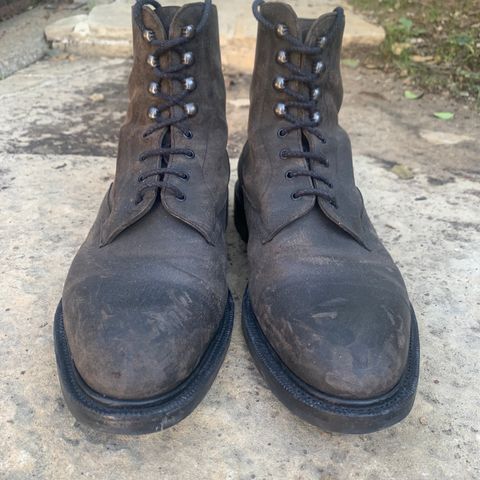 Edward Green Galway in Black Waxed Suede