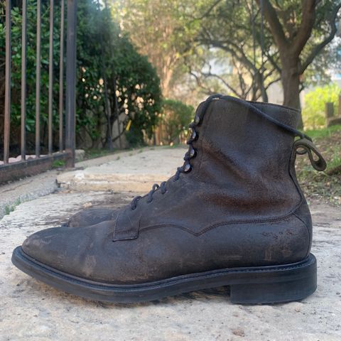Edward Green Galway in Black Waxed Suede