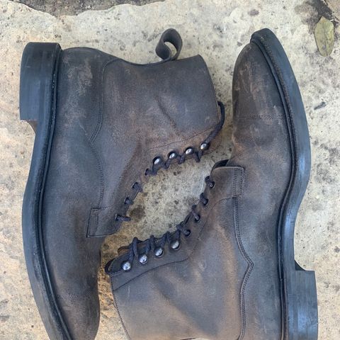 Edward Green Galway in Black Waxed Suede