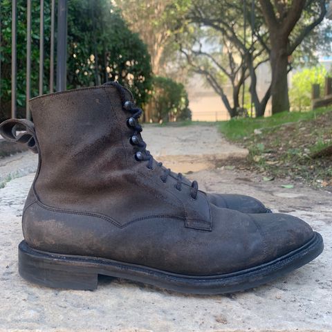 Edward Green Galway in Black Waxed Suede