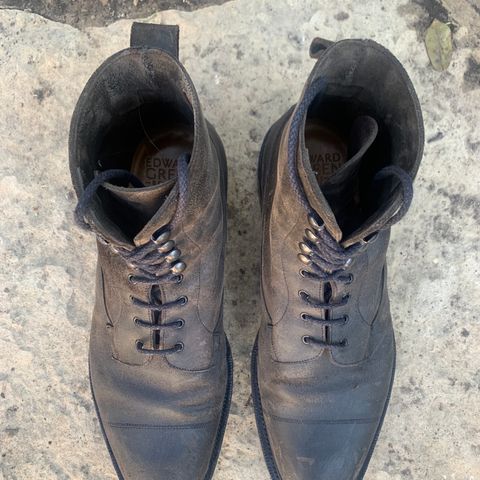 Edward Green Galway in Black Waxed Suede