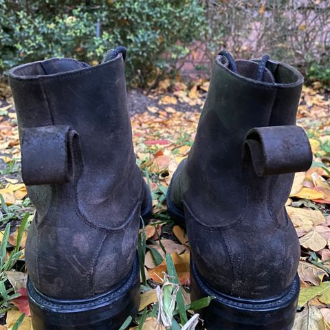 Edward Green Galway in Black Waxed Suede