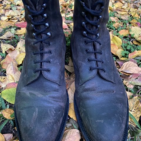 Edward Green Galway in Black Waxed Suede