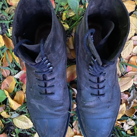 Edward Green Galway in Black Waxed Suede