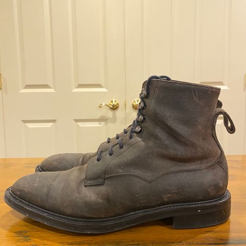 Edward Green Galway in Black Waxed Suede