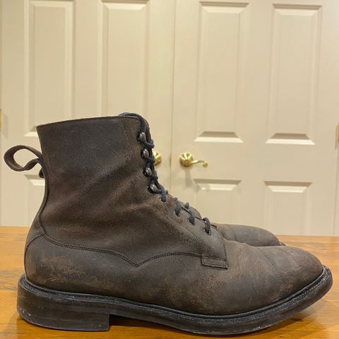 Edward Green Galway in Black Waxed Suede