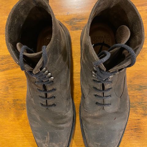 Edward Green Galway in Black Waxed Suede