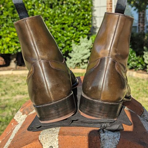 Tread Heavily Shoes Acclamator Austerity Brogue Boot in Horween Dark Cognac Shell Cordovan