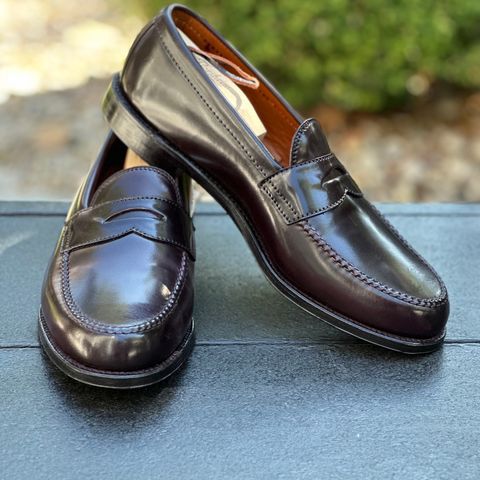 Alden Leisure Handsewn Penny Loafer in Horween Color 8 Shell Cordovan